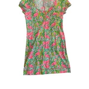 NWOT Lilly Pulitzer flamingo Henley mini dress
